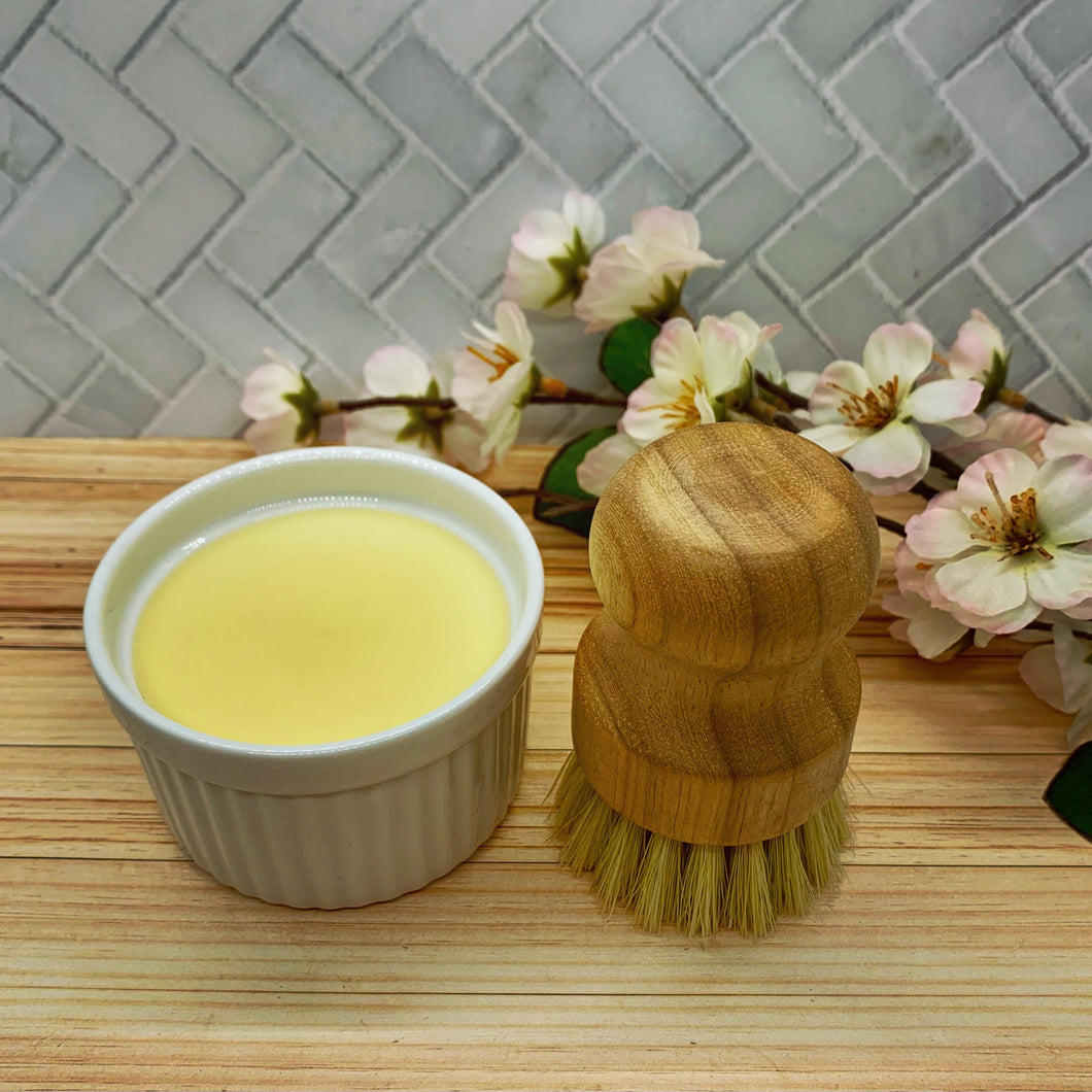 Solid Dish Soap and Bamboo Brush Set